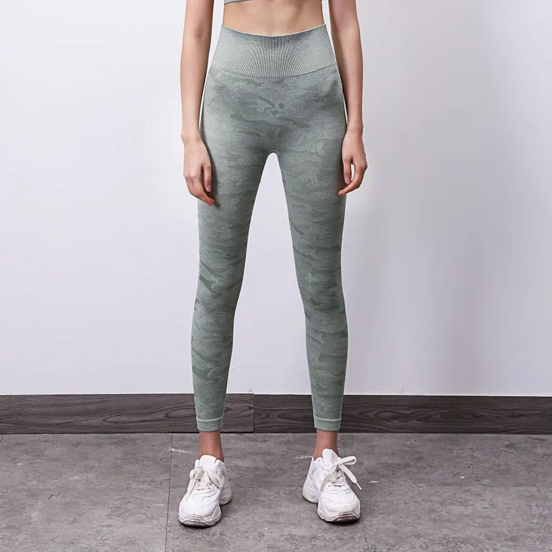 2019 Новые камуфляжные бесшовные леггинсы женские спортивный фитнес зал с высокой