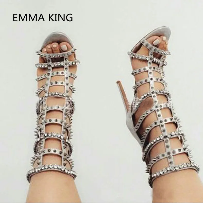 

Женские босоножки-гладиаторы с открытым носком, на высоком каблуке