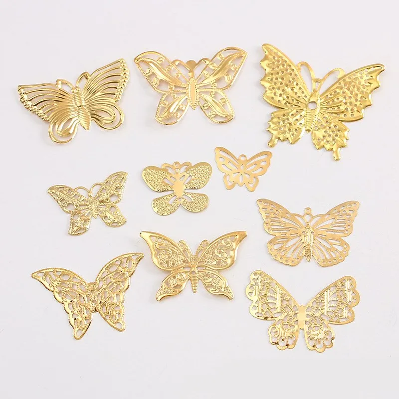 30 шт. винтажные ажурные бабочки металлические коннекторы ремесла аксессуары для