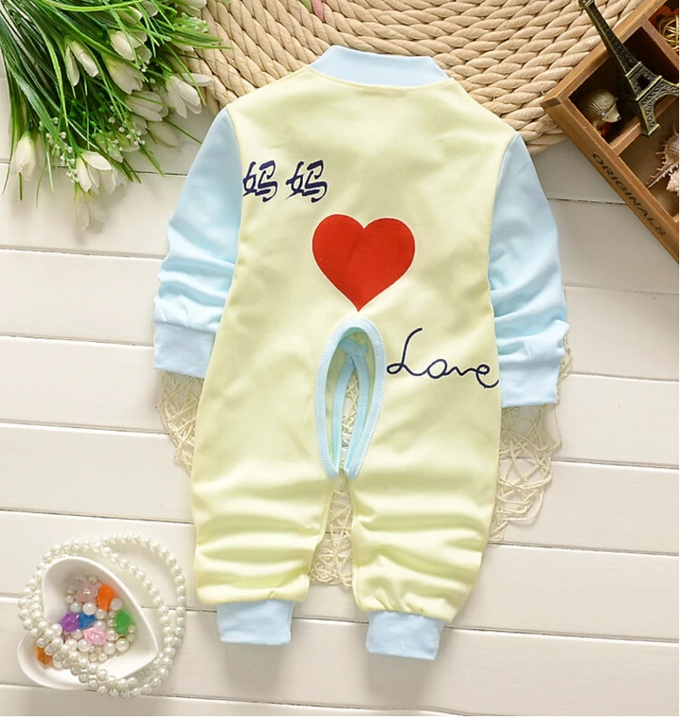 BibiCola Spring Newborn Baby Costumes Jumpsuit Toldder Children Pajamas Long Sleeved Romper Wear clothes suit | Детская одежда и