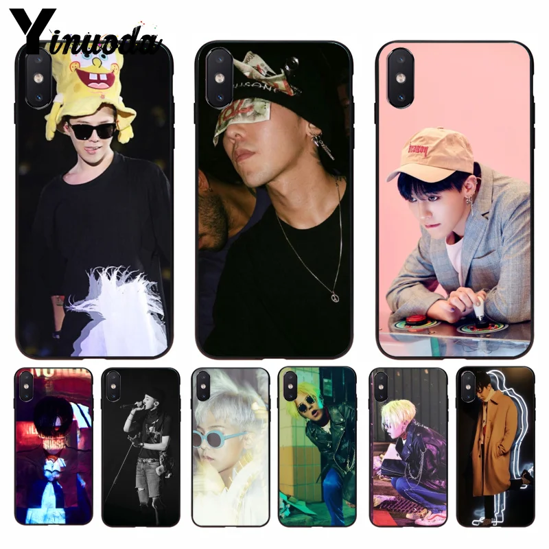 Yinuoda G Dragon BigBang TPU черный чехол для телефона Apple iPhone 8 7 6 6S Plus X XS MAX 5 5S SE XR мобильные
