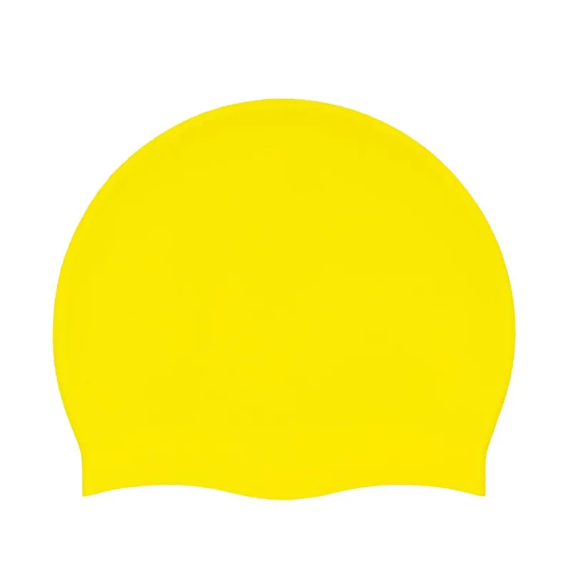 Цвет: желтый Professional Silicone Waterproof Swimming Caps Ear Protection Solid Pool Beach Swim Hat for Long Hair Swimming Cap for Men/Women - Цвет: Цвет: желтый