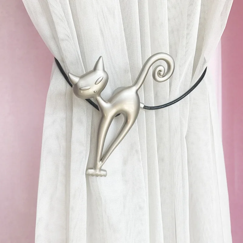 Милый котенок Дизайн домашний занавес Holdbacks магнитная пряжка Органайзер галстук