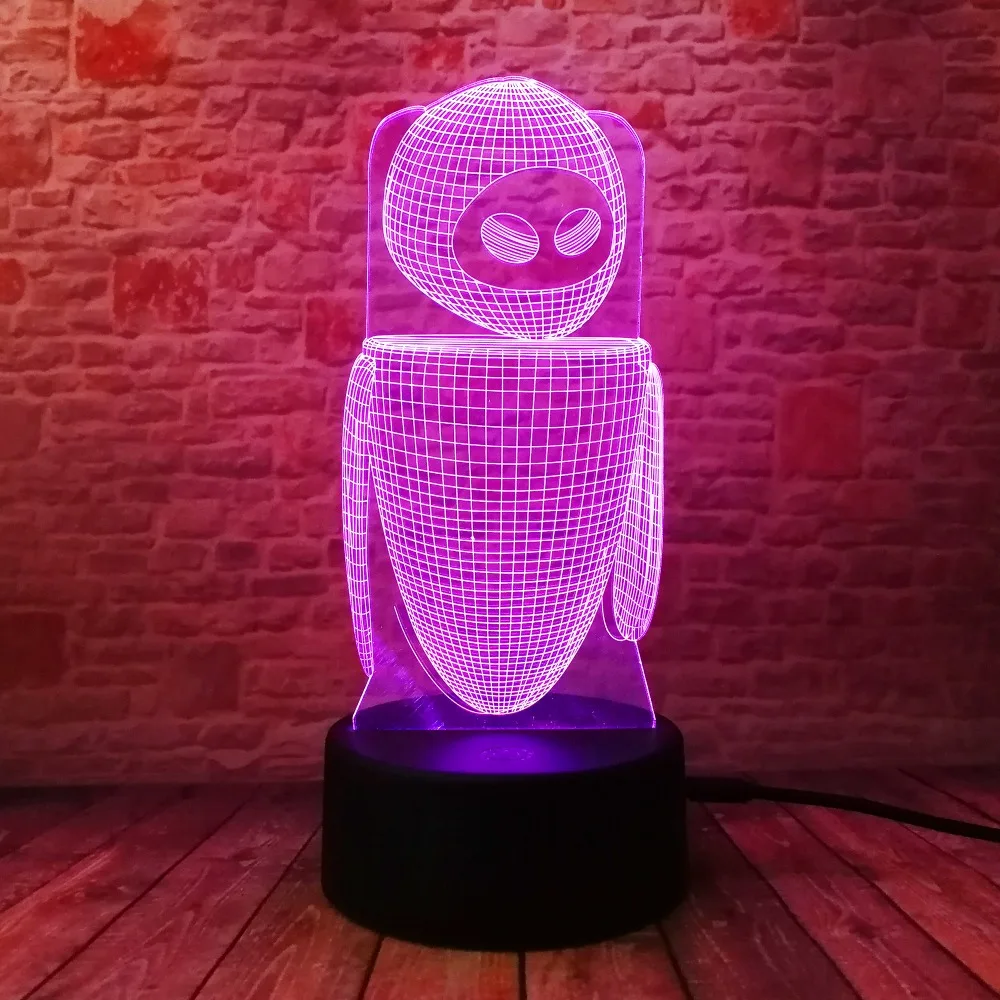 Amroe Горячая 3D с изображением мультипликационного персонажа Kawaii персонажей Ститч Минни Микки робот принцессы queen «Принцесса Эльза» для девочек, 7 цветов RGB светодиодный ночной Светильник подарки для детей