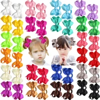 40pieces boutique grosgrain ribbon 3 hair bows pigtail holder elastic ties for babies toddlers teens gifts in pairs