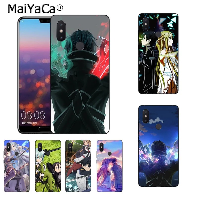 Мягкий силиконовый чехол MaiYaCa Sword Art Online SAO из ТПУ для xiaomi mi 8se 6 note2 note3 redmi 5 plus