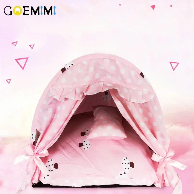 Домик для собак с ковриком милая кровать щенков подушкой домик кошек маленьких и