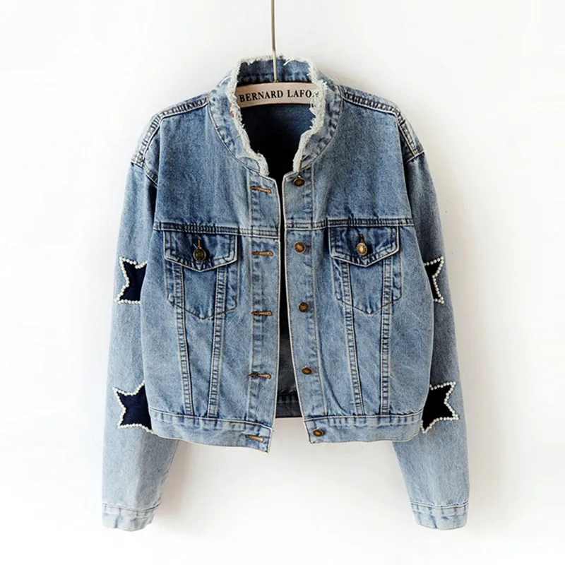 2019 Весенняя мода Корейская джинсовая куртка для женщин плюс размер