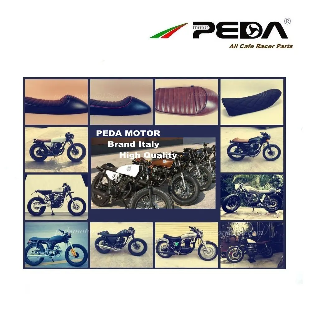 

N1 PEDA Cafe racer BRAT seat 44cm BLACK for HONDA YAMAHA universal Motorcycle Flat Vintage Saddle Asiento Sitz Sattel Retro