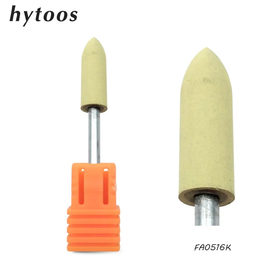 Yellow HYTOOS 5*16 мм Силиконовое педикюрное сверло 3/3" роторные сверла для маникюра, аксессуары для ногтей, Tool-FA0516K для полировки ног - Цвет: Yellow