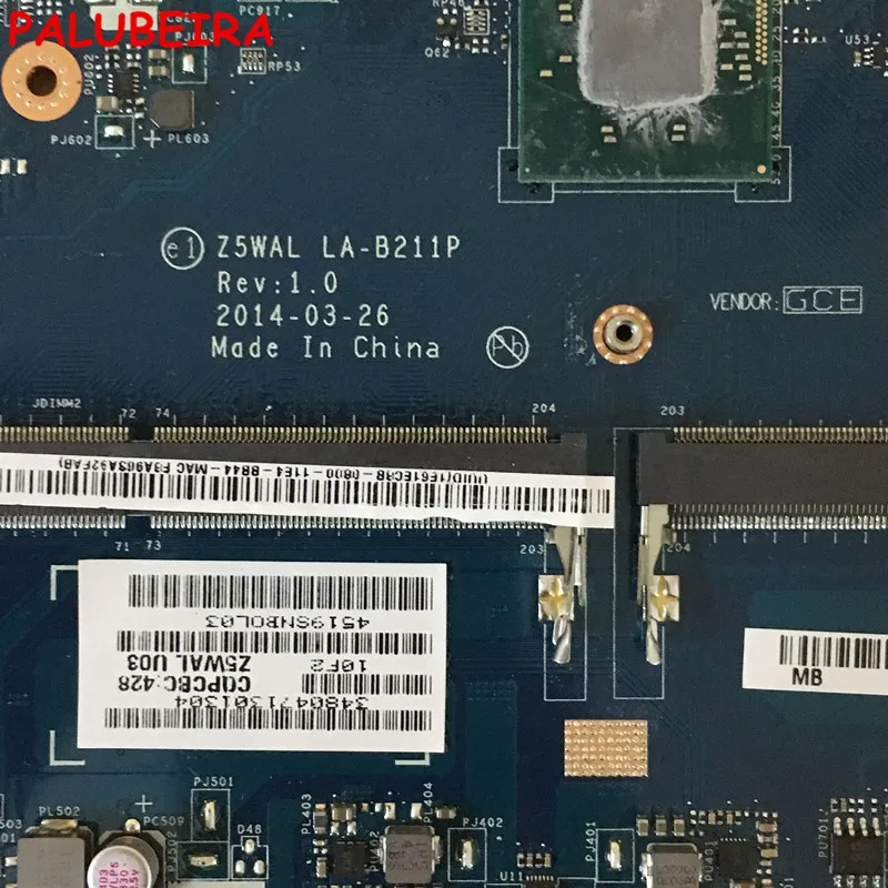 PALUBEIRA NBMPK11001 Z5WAL LA-B211P для acer Aspire E5-511 материнская плата E5-511-P8E8 материнская плата протестирована Быстрая