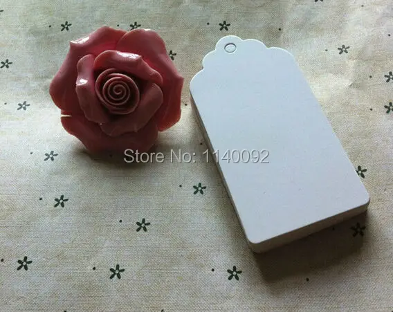

free shipping 300 pcs a lot 4.5x9cm blank white paper hang tag/cake gift price tags/clothing hang tags/labels/DIY tags/cards