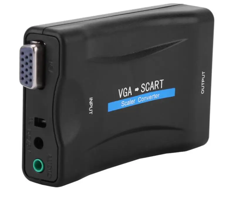 1080 P VGA в SCART HD видео конвертер адаптер+ инфракрасный пульт дистанционного управления+ USB кабель+ VGA кабель Поддержка OVERSCAN и UNDERSCAN