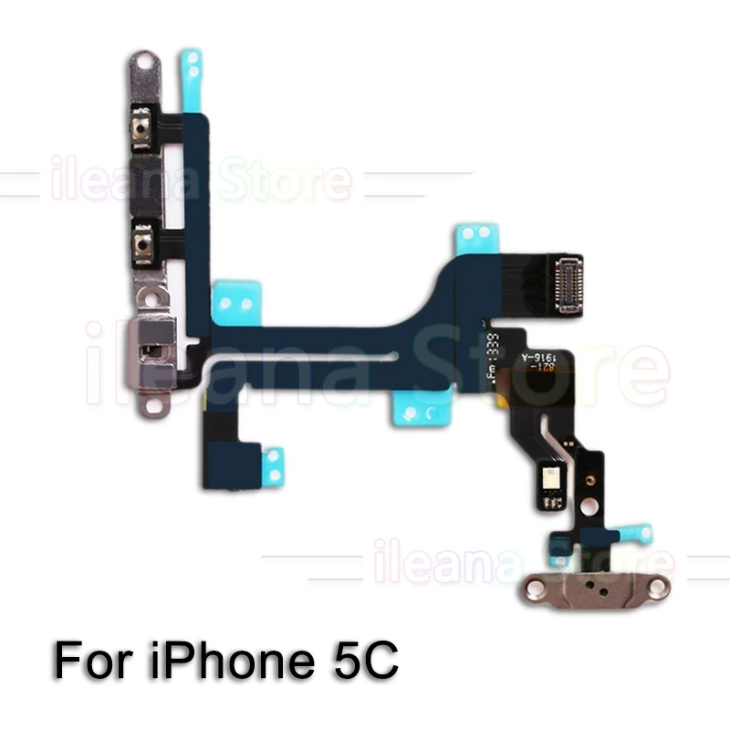 For iPhone 5c Гибкий кабель для iPhone 5 5C с кнопкой отключения звука и металлическим держателем для iPhone 5S, se Запасная часть - Цвет: For iPhone 5c