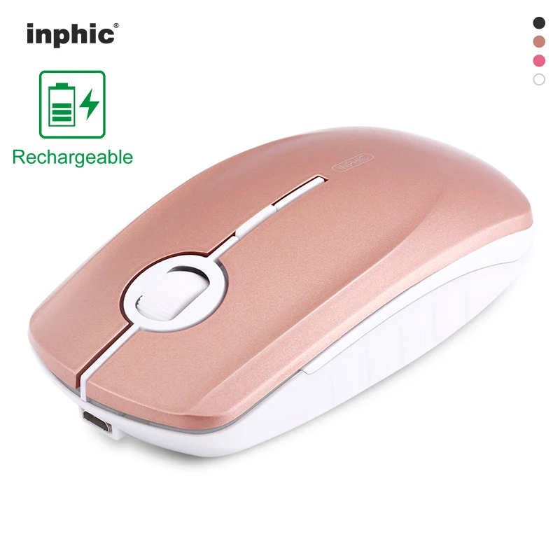 Inphic PM2 Перезаряжаемые USB Беспроводной Батарея Мышь Mute Тихая Бесшумная игровая для