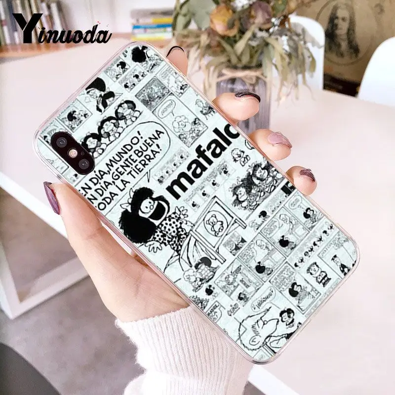 Mafalda DIY Роскошный чехол для iphone 12 8 7 6 6S Plus X XS MAX 5 5S SE XR 10 Чехлы 12mini | Мобильные