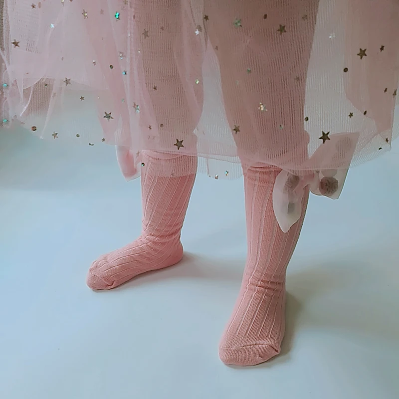 Новые милые детские носки с бантами для малышей Гольфы девочек хлопок высокие