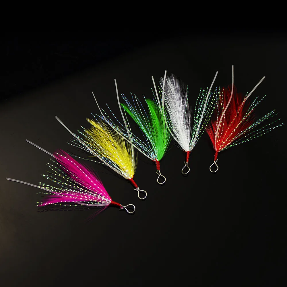 20 шт. перо со светящимся хвостом юбки вспомогательный крючок для жестких