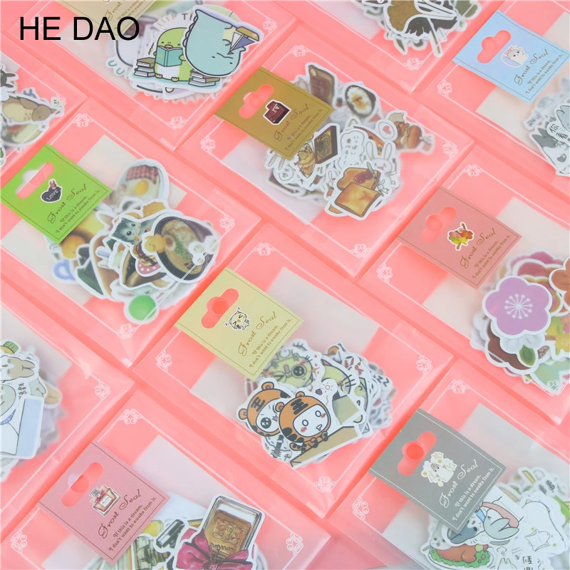 1 сумка милые декоративные наклейки в Корейском стиле из мультфильма клейкие для