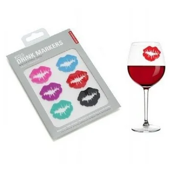 Губная помада KISS силиконовые маркеры для напитков/подвеска вина набор из 6