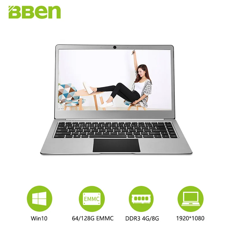 

Ноутбук Bben, 14,1 дюйма, 1920X1080 FHD Type-C, процессор intel celeron N3450 pro, система Windows 10, 4 ГБ/64 ГБ (стальной серый)