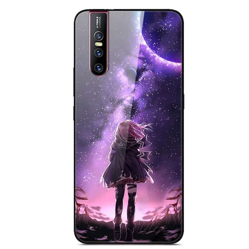 22 Чехол для VIVO V15 Pro, чехол VIVOV15 Pro из закаленного стекла с изображением планеты космос, стеклянный чехол на заднюю панель для VIVO V15 Pro V15Pro V 15 Pro, чехол - Color: 22