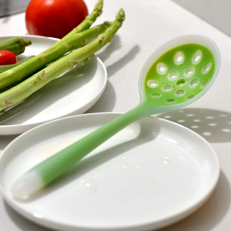 Силиконовая кухонная ложка щелевая Ложка большая длинная ручка ложка-ситечко шумовка силиконовый суп ковшовый дуршлаг металлическая кулинарная лопатка инструменты