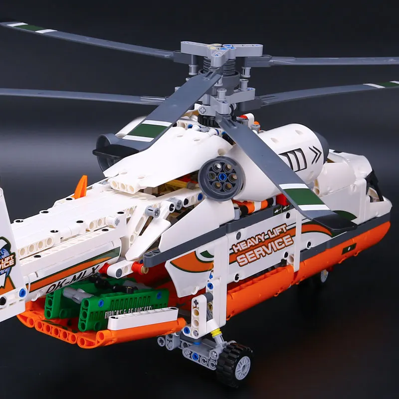 Technic серии моторизованные тяжелые подъемные блоки для сборки вертолета