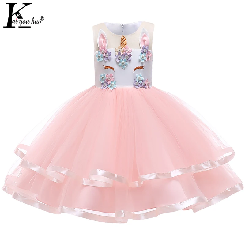 2019 Girls Dress Summer Unicorn Party Kids Dresses For Cosplay Easter Carnival Costume Princess | Детская одежда и обувь