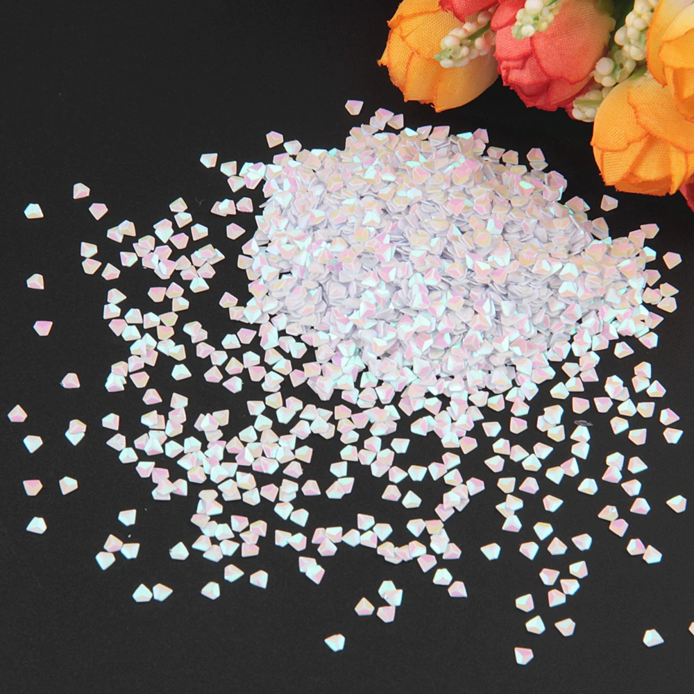 AB White 10/20g Алмазная пилка для ногтей с блестками 3 мм ПВХ неупакованные Блестки для роспись на ногтях Маникюр швейная крафтовые украшения на свадьбу конфетти средства ухода за кожей Lentejuelas - Цвет: AB White