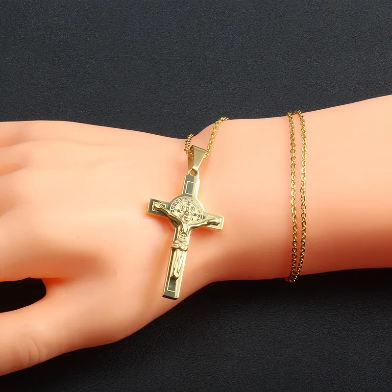 Снова драгоценность нержавеющая сталь Иисус Христос кулон ожерелье