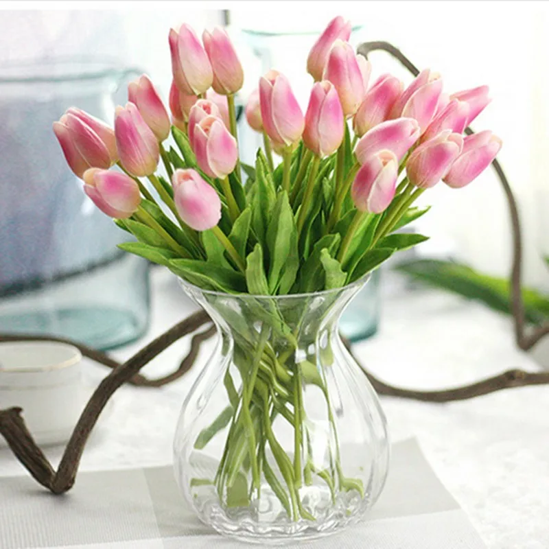 1 шт. ПУ тюльпаны Искусственные цветы Настоящее касание искусственное para decora