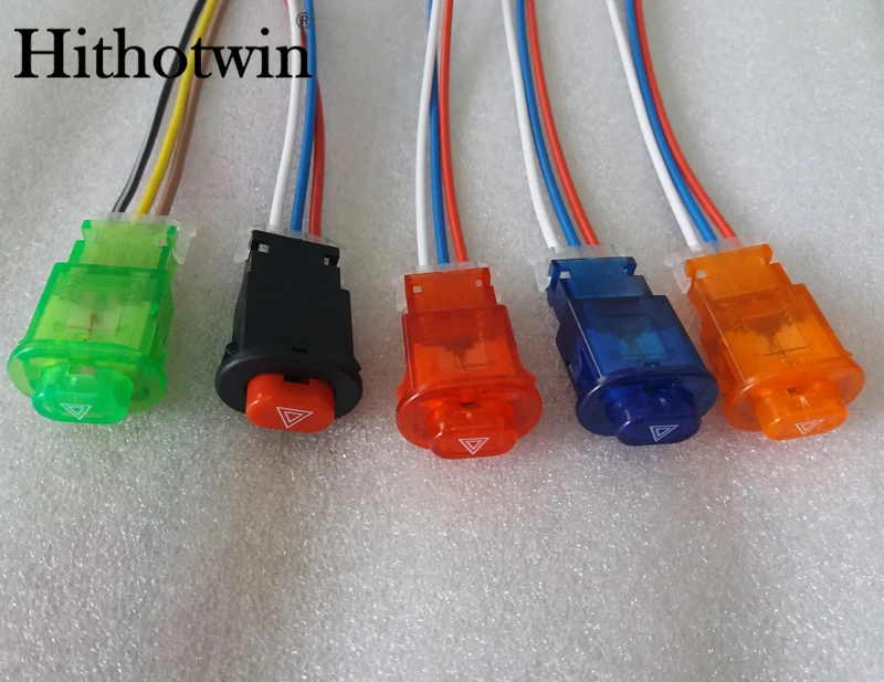 5 colours Electric car switch motorcycle modified double flash emergency lights switch speakers Emergency light switch