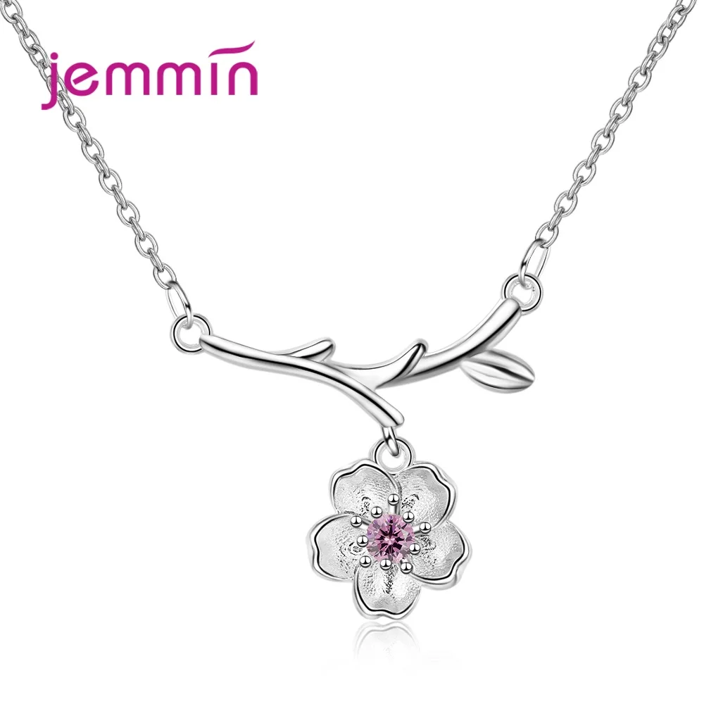 Ожерелье женское из серебра 925 пробы с цветком вишни | Украшения и аксессуары