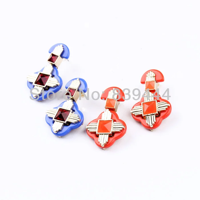 Женские Модные ювелирные изделия золотого цвета из смолы с кабиной серьги |