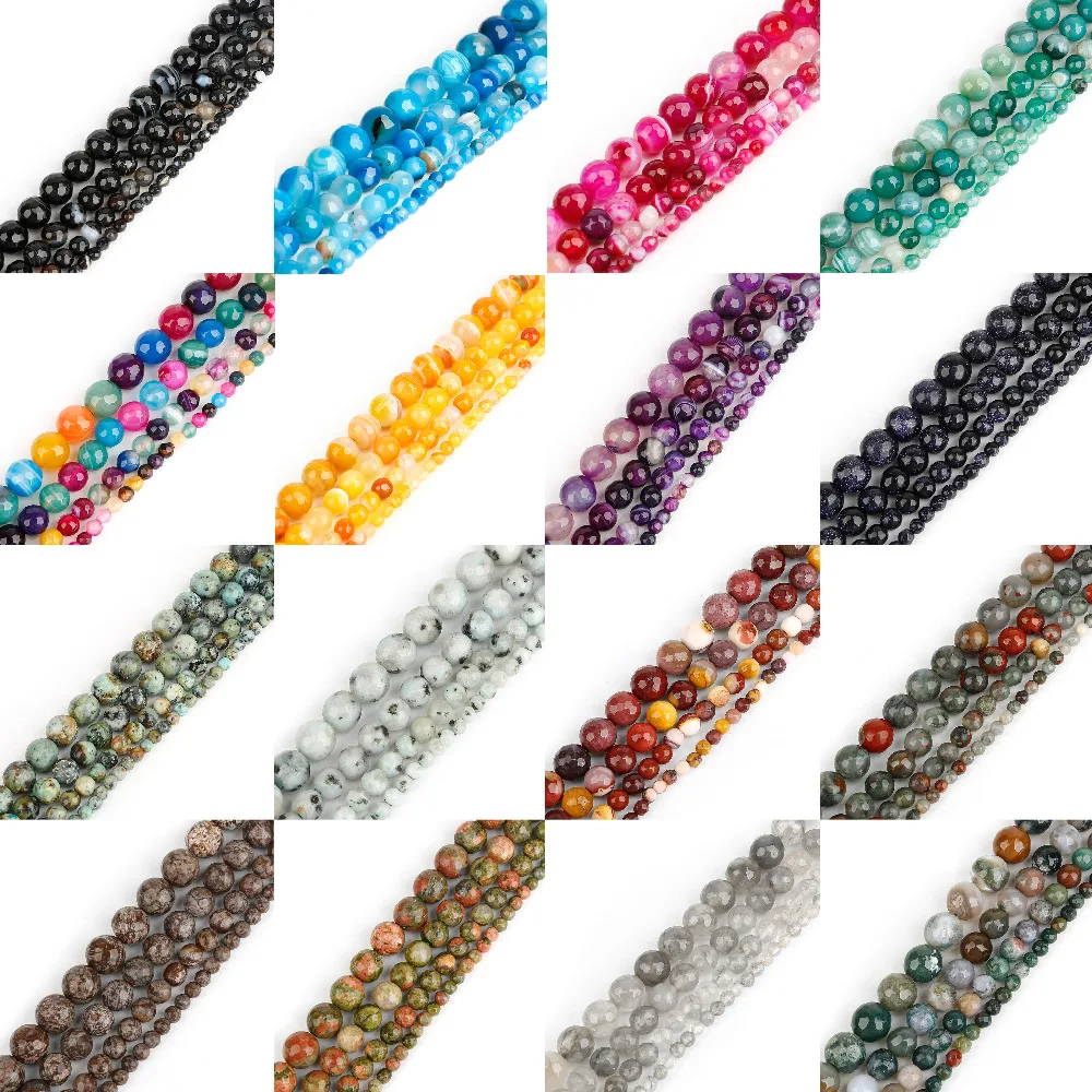 4 6 8 10mm Multicolor Faceted Crystal Quartz Stone Beads Loose Spacer for DIY Necklace Bracelet Strand Jewelry Making | Украшения и