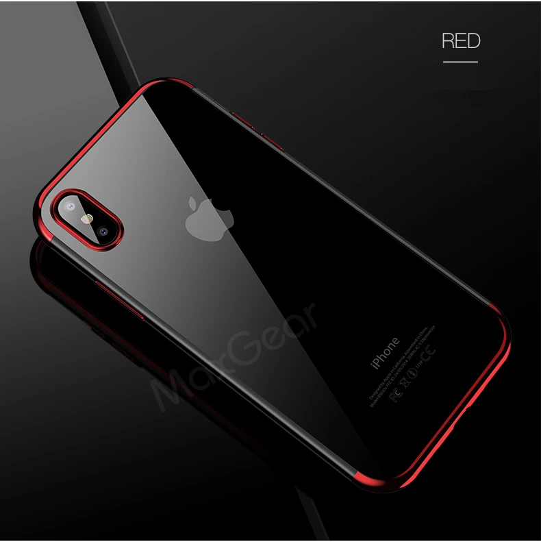 Для iphone XS чехол для MAX XR силиконовый чехол для iphone X 6 6S 7 8 Plus Роскошный тонкий защитный чехол для телефона мягкий чехол для iphone X - Цвет: Red