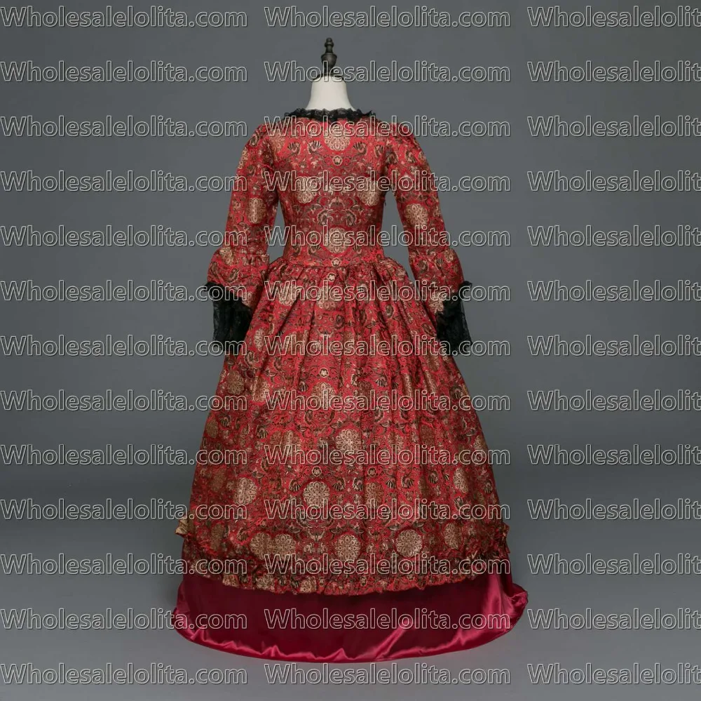 

Marie Antoinette Colonial Dark Dress Ball Gown Steampunk Halloween Costume