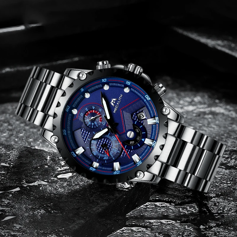 Часы MEGALITH мужские спортивные армейские водонепроницаемые с секундомером