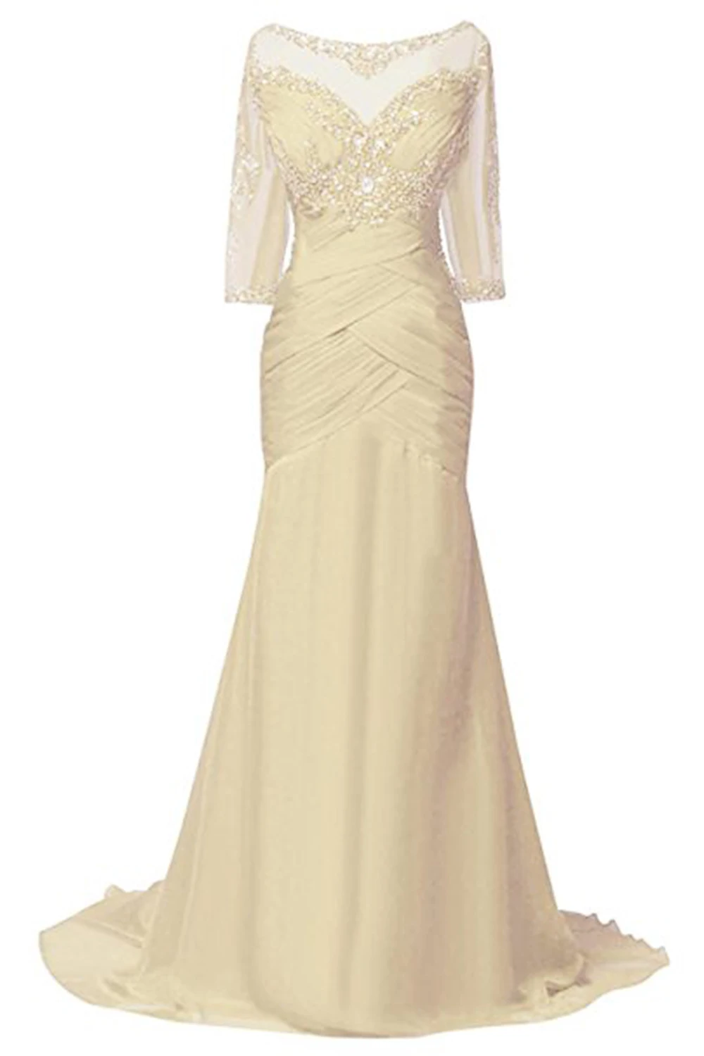 Бирюзовое ожерелье из ракушек невесты платье для свадьбы 2019 3/4 рукава бисером