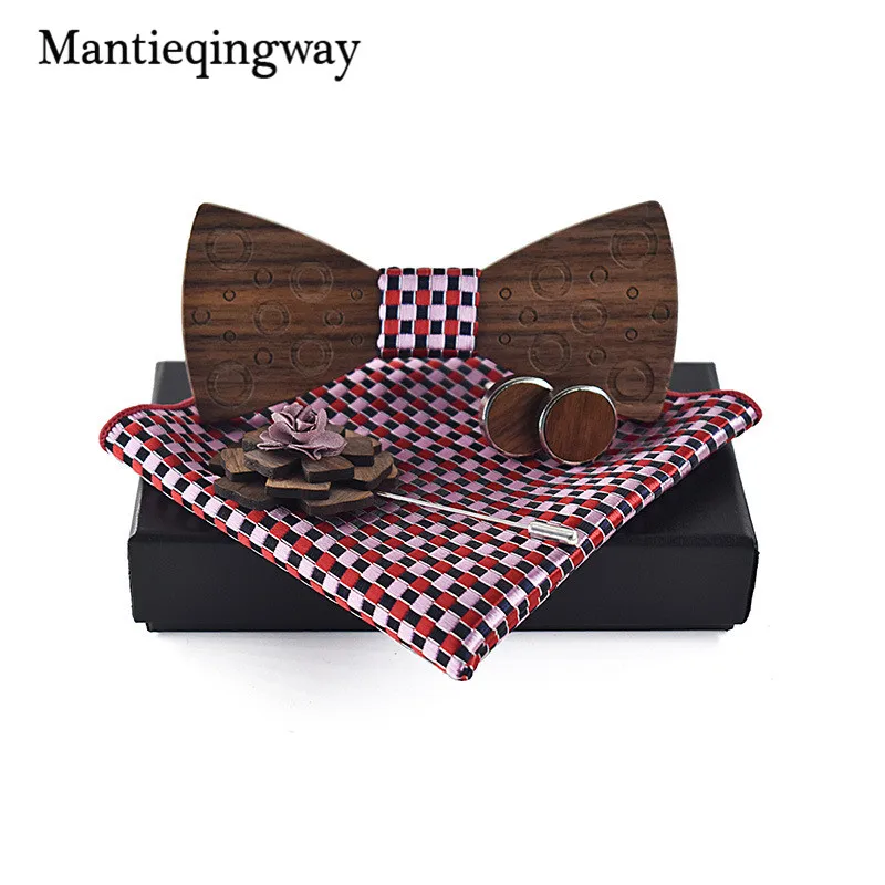 Mantieqingway деревянный галстук-бабочка банты для свадебной вечеринки галстуки