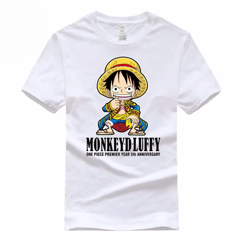 One Piece Luffy японский знаменитый аниме европейский размер 100% хлопковая футболка