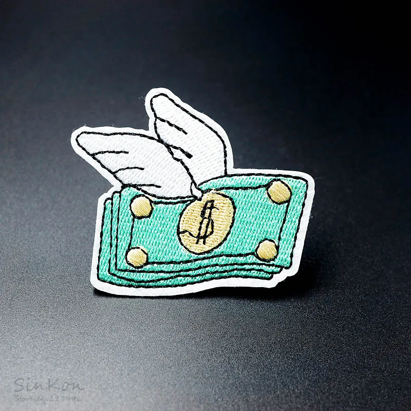 Нашивка С Вышивкой Flying Money 5 5x6 см|iron on patches|iron onpatch iron |