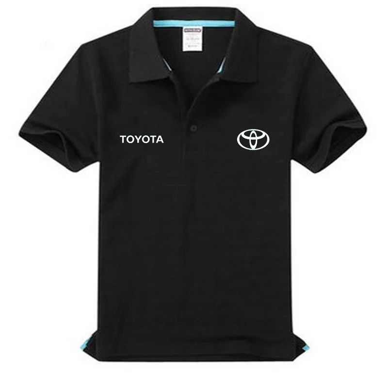 Черный Брендовая одежда Toyota тенниска с логотипом Повседневное одноцветное Мужское поло рубашка короткий рукав высокое качество - Цвет: Черный