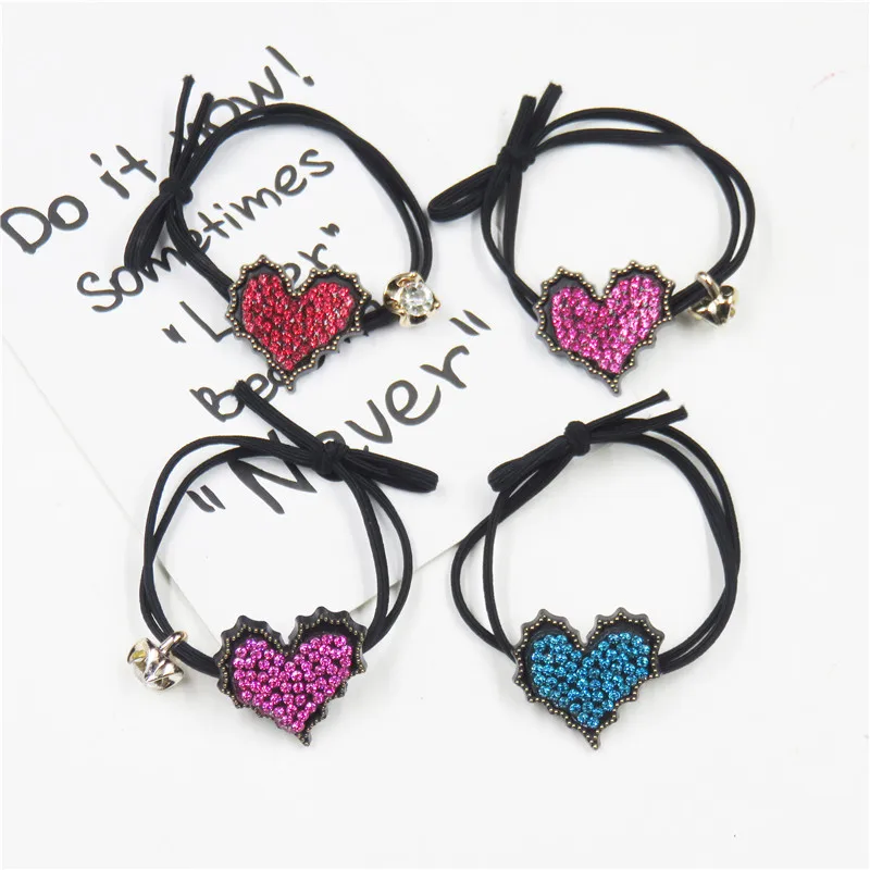 1 шт. новинка эластичные повязки для волос с сердечками девочек ручная работа