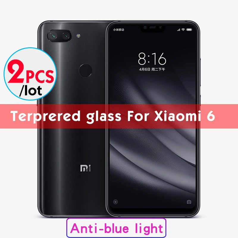 2 шт./лот закаленное Стекло для xiaomi mi на возраст 6, 8, 9, SE lite mi x max 2 3 Экран протектор для xiaomi 8 lite mi 9 A2 lite с защитой от УФ-излучения - Цвет: for xiaomi 6