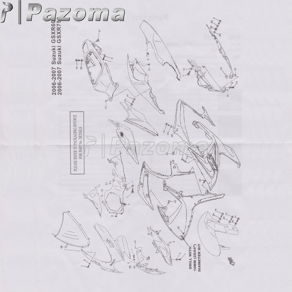 Мотоцикл Полный комплект обтекателей болтов корпусные винты из нержавеющей