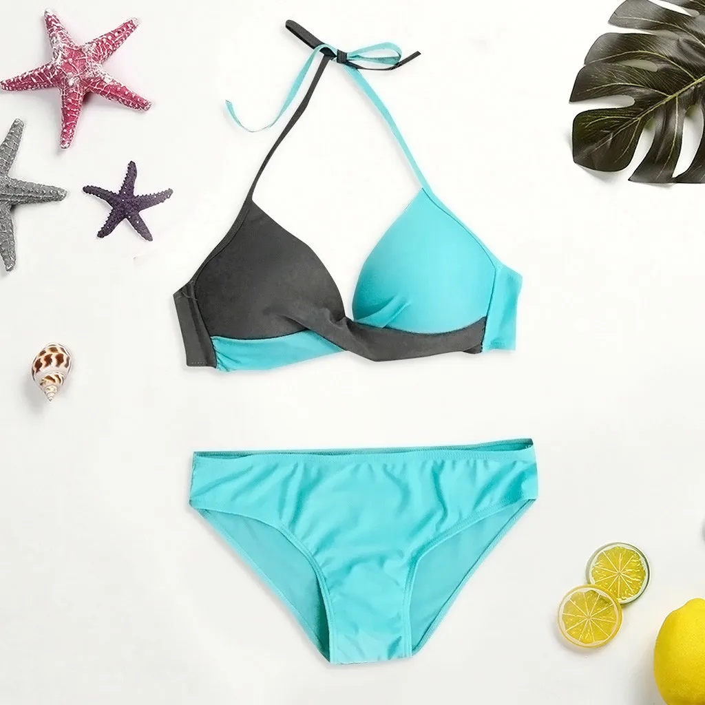 

Bikini 2020 Womens Padded Push-up Bra Bikini Set Swimsuit Bathing Suit Swimwear Beachwear Maillot De Bain Femme
