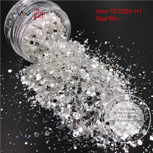 TCY001-H1 200g TCT-052, Рождественская, Снежная серия, 12 видов, белый цвет, глайтер, блестки для украшения ногтей, краска для тела, сделай сам, украшение - Цвет: TCY001-H1 200g