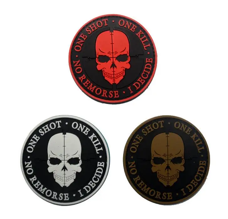 One shot one kill Death Skull патчи снайперский Каратель devgru Военный Патч-крючок тактический боевой патч армейский значок для рюкзака